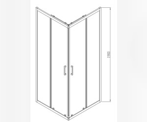 Душевой уголок Vincea Alpha VSS-3AL 90 x 90 см квадратный, дверь раздвижная, стекло прозрачное, хром, VSS-3AL900CL