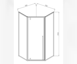 Душевой уголок Vincea Penta VSP-3P 90 x 90 см пятиугольный, дверь распашная, стекло прозрачное, хром, VSP-3P900CL