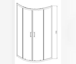 Душевой уголок Vincea Alpha VSQ-3AL 80 x 80 см четверть круга, дверь раздвижная, стекло прозрачное, хром, VSQ-3AL800CL