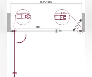 Душевая дверь в нишу BelBagno Etna, 130 х 195 см, стекло прозрачное, профиль хром, ETNA-B-11-60+70-C-Cr