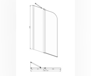 Шторка на ванну Bravat Alfa BG110.5111A 110 x 135 см стекло прозрачное, хром