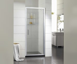 Душевая дверь в нишу Bravat Drop BD100.4110A, 100 x 200 см, распашная, стекло прозрачное, хром