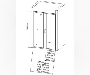 Душевая дверь в нишу Aquanet SD, 100 x 190 см, стекло прозрачное, профиль хром, SD-1000A