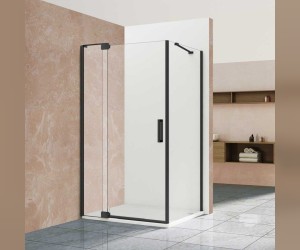 Душевой уголок Vincea Extra VSR-1E 110/120 x 90 см, стекло прозрачное, профиль черный, VSR-1E111290CLB