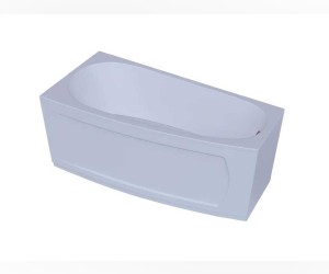 Ванна акриловая Aquatek Пандора 160 x 75 см с фронтальным экраном, вклеенный каркас, белая, левая/правая