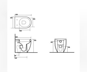 Унитаз приставной Kerasan Flo в комплекте с крепежом WB5N, цвет белый, 311601