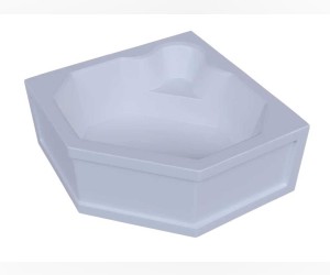 Акриловая ванна Aquatek Лира 148 x 148 см с фронтальным экраном, вклеенный каркас, белая, LIR150-0000032