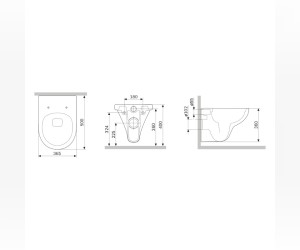 Подвесной унитаз Am.Pm Gem FlashClean безободковый, белый, с черным матовым сиденьем микролифт, C901700SCmb