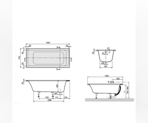 Ванна акриловая Villeroy&Boch Architectura 150 x 70 см UBA157ARA2V-01
