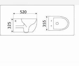 Подвесной унитаз Ceramalux безободковый, крышка микролифт, белый, 2196-1