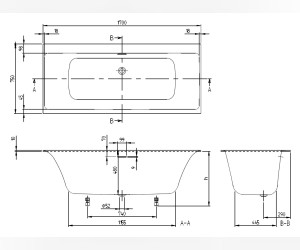 Ванна акриловая Villeroy&Boch Subway 3.0, 170 x 75 см, белая, UBQ170SBW2DV-01