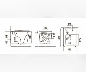 Подвесной унитаз Ceramalux NС, безободковый, крышка микролифт, светло-серый матовый, 5170MH