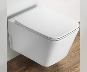 Подвесной унитаз Ceramalux N, безободковый, крышка микролифт, белый матовый, 5170MW