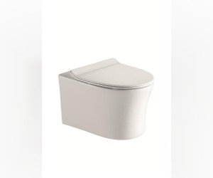 Подвесной унитаз CeramaLux B2347 36 x 52 x 36 см безободковый, сиденье ультратонкое, Soft Close, крышка микролифт