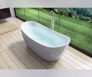 Ванна акриловая Art&Max Rimini AM-502-1800-780, 180 x 78 см, слив-перелив и донный клапан в комплекте, белый