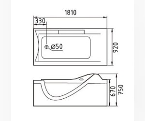 Ванна гидромассажная акриловая Gemy G9055 K R/L, 181 х 92 см