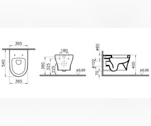 Подвесной унитаз Vitra Bella, белый, 4449B003-0075