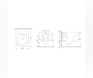 Подвесной унитаз Damixa Pulsar, безободковый, крышка-сиденье микролифт, DX72C1700SC