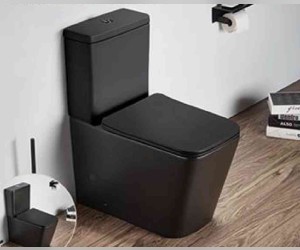 Унитаз компакт Ceramalux N, безободковый, крышка микролифт, черный матовый, 2170AXMB