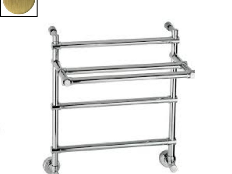 Полотенцесушитель электрический Margaroli Sole 554-3 BOX 5544703OBPB, с полкой, высота 54.7 см, ширина 57 см, старая бронза