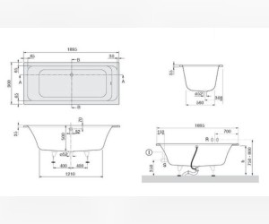 Акриловая ванна Villeroy&Boch Omnia Architectura 190 x 90 см UBA199ARA2V-01