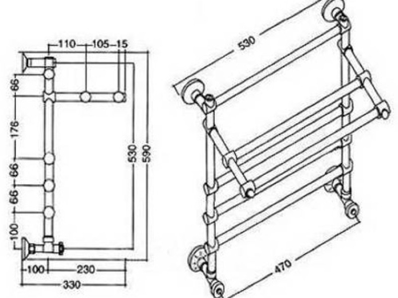 Полотенцесушитель водяной Margaroli Sole 453 4534704CRP, с полкой, высота 59 см, ширина 53 см, хром