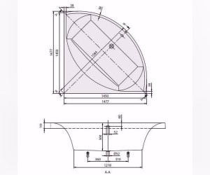 Квариловая ванна Villeroy&Boch Squaro 145 x 145 см, BQ145SQR3V-01