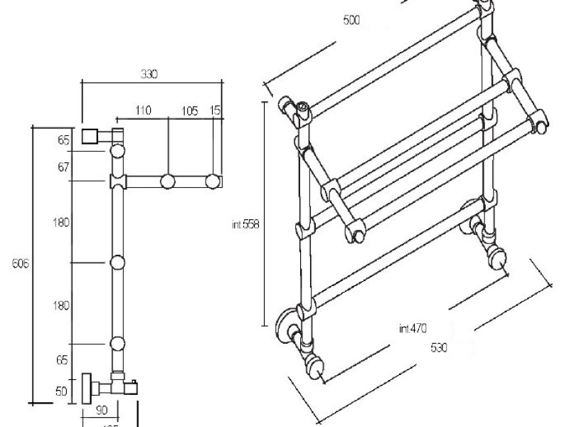 Полотенцесушитель водяной Margaroli Sole 4554703CRP, высота 60.6 см, ширина 53 см, хром