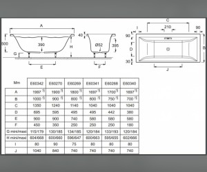 Ванна акриловая Jacob Delafon Evok E60341-00, 170 х 80 см