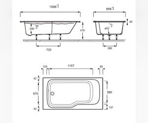 Ванна акриловая Jacob Delafon Bain Douche Malice E6D066R-00, 160 х 85 см