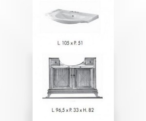 Комплект мебели Labor Legno MARRIOT Composizione M107, вишня/бронза, 105 см