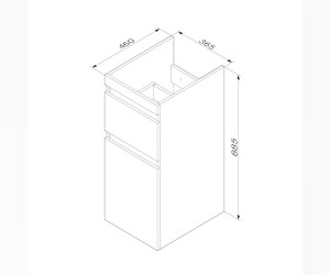 Тумба под раковину Am.Pm X-Joy для установки со стиральной машиной, напольная, 36,5 см, 2 ящика, белый глянец, M85AFSX0402WG