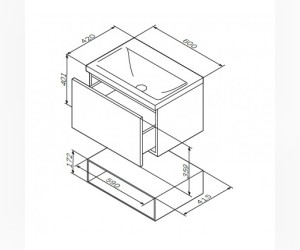 Тумба под раковину Am.Pm Gem 60 см M90FHX06021WG подвесная с 1 ящиком, цвет белый
