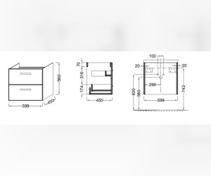 Тумба под раковину Jacob Delafon Ola 60 см, серый антрацит, EB390RU-N14 (GM)
