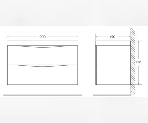 Тумба под раковину BelBagno Marino MARINO-900-2C-SO-CL-P, 90 х 45 х 55 см, Cappuccino Lucido - бежевый глянец