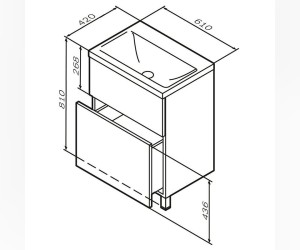 Тумба под раковину Am.Pm Gem M90FSX06022GM32, напольная, 60 см, 2 ящика push-to-open, графит матовый