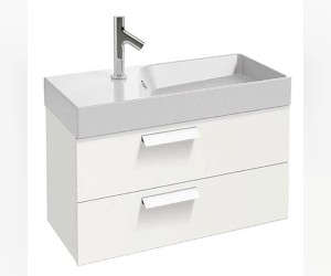 Тумба под раковину Jacob Delafon Rythmik 80 см, подвесная, белый бриллиант, EB1302-G1C