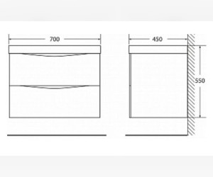Тумба под раковину BelBagno Marino MARINO-700-2C-SO-CO-P, 70 х 45 х 55 см, Crema Opaco - бежевый матовый