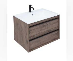 Тумба под раковину Aquanet Lino 70 см подвесная, дуб веллингтон, 00253911