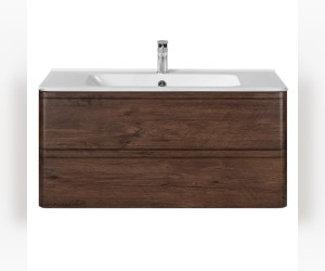 Тумба под раковину Vincea Vico 100 см, подвесная, темное дерево, VMC-2V100RW