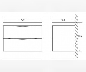 Тумба под раковину BelBagno Marino MARINO-750-2C-SO-BO-P, 75 х 45 х 55 см, Bianco Opaco - белый матовый