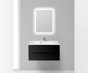 Тумба под раковину BelBagno Marino MARINO-900-2C-SO-NL-P, 90 х 45 х 55 см, Nero Lucido - черный глянец