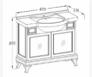 Тумба под раковину Opadiris БОРДЖИ 85 см, слоновая кость