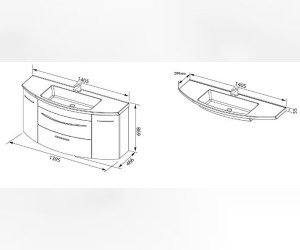 Тумба под раковину De Aqua Лонг 140 186446 RAL3934 140 см