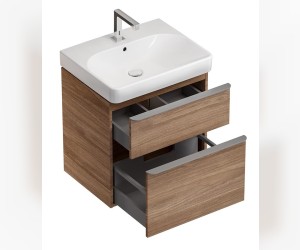 Тумба под раковину Geberit Smyle Square, 60 см, цвет орех пекан, 500.352.JR.1