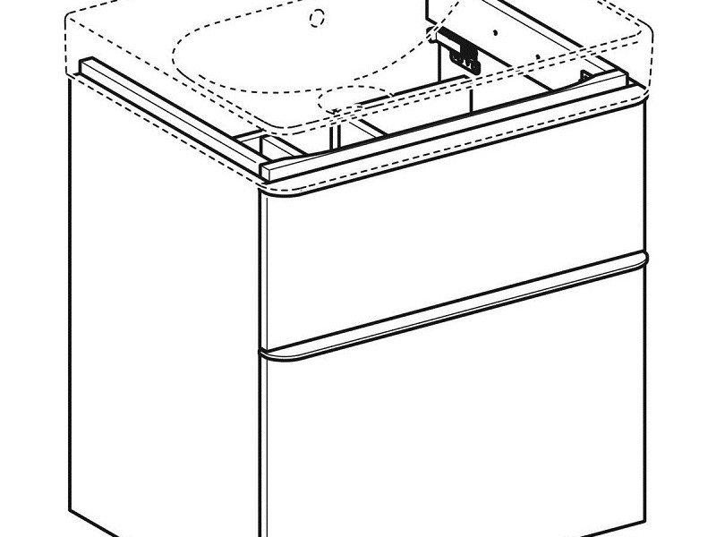 Тумба под раковину Geberit Smyle Square, 60 см, цвет орех пекан, 500.352.JR.1