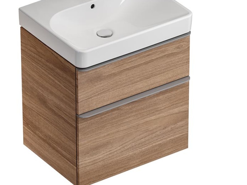 Тумба под раковину Geberit Smyle Square, 60 см, цвет орех пекан, 500.352.JR.1