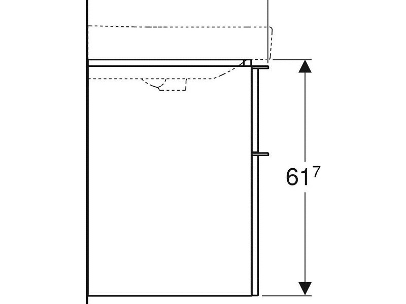 Тумба под раковину Geberit Smyle Square, 60 см, цвет орех пекан, 500.352.JR.1