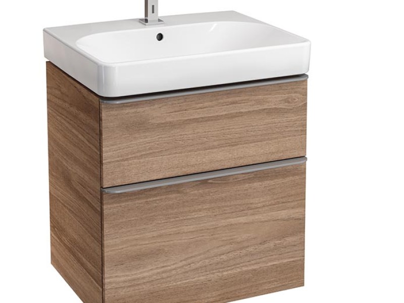 Тумба под раковину Geberit Smyle Square, 60 см, цвет орех пекан, 500.352.JR.1