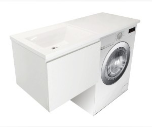 Тумба с раковиной Эстет Dallas Luxe 150 х 48,2 см подвесная, 1 ящик, левая, белый, ФР-00009689